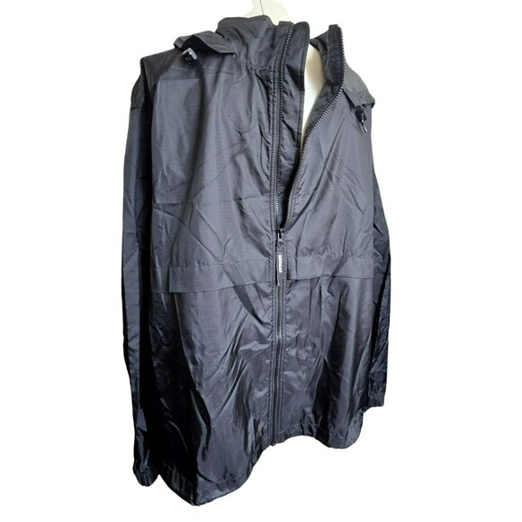 Eddie Bauer Ebtek Mens Black Waterproof Hooded Jacket Nylon Shell XXL CM2017 - Picture 2 of 9